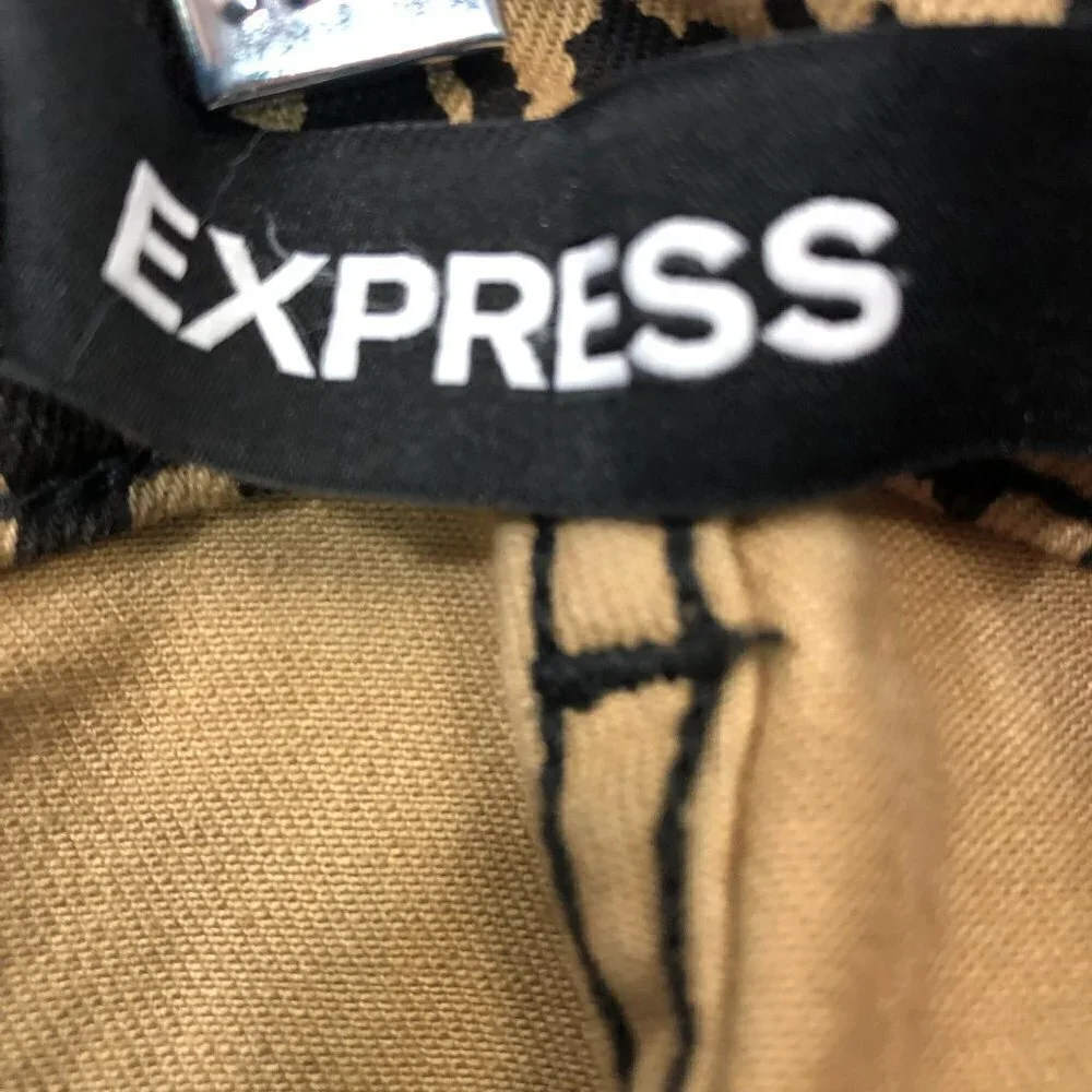 Express Animal Print Pants High Rise Ankle Leggings - Picture 4 of 6